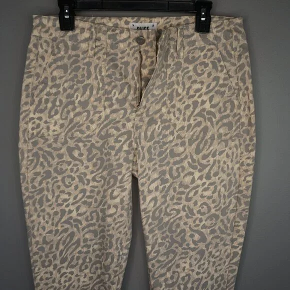 New Paige Mayslie Jogger Pants in Tortoise Shell Cheetah size 29